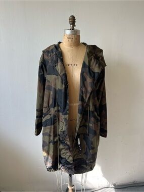 Zara Camouflage Utility Hooded Jacket - Green, Brown, Black